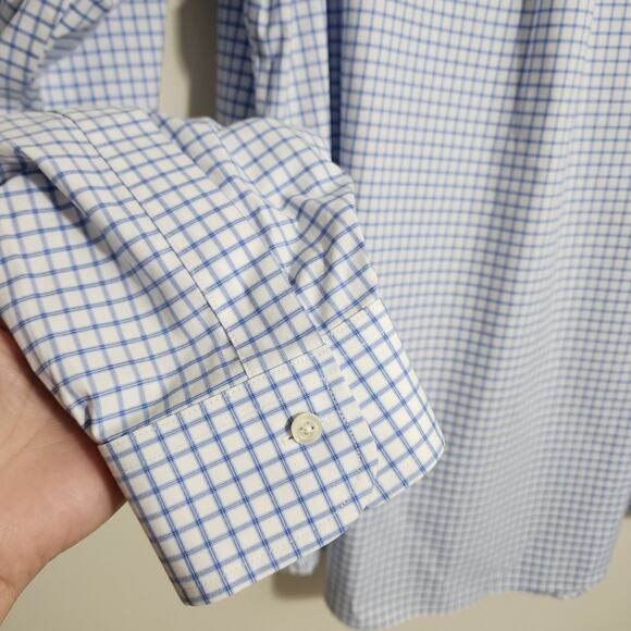 Brooks Brothers NWOT Regent fit non-iron blue check long sleeve shirt mens sz 17 - Picture 7 of 13
